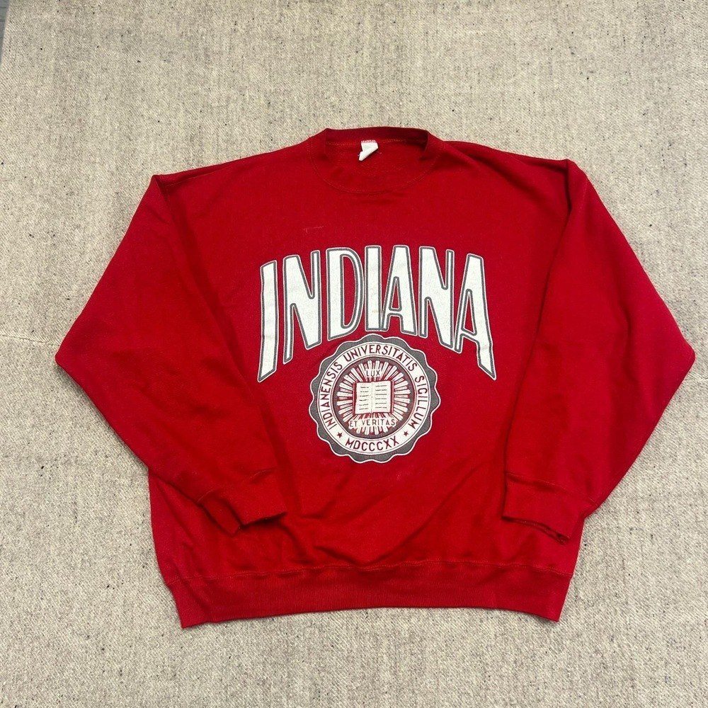 Vintage University Of Indiana Sweatshirt Mens XL Red 1990s